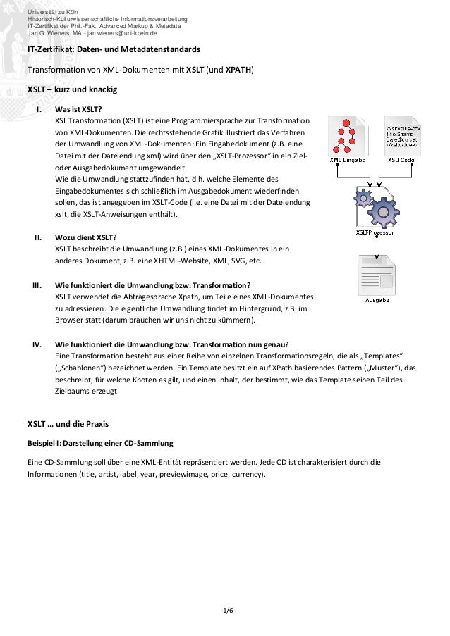 It Zertifikat Advanced Markup Metadata Handout Xslt