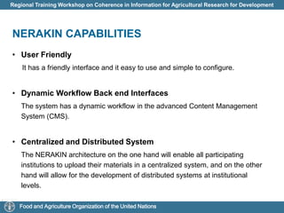 January 2008 in Oman: Regional Workshop for Strengthening National ICM Focal Units in Near East Region for strengthening and developing the agricultural information systems and Identifying stakeholders and beneficiaries of IS, and their needs. Participation: Egypt, Jordan, Morocco , Lebanon ,Libya ,Oman, Sudan, Syria, Tunisia, Yemen