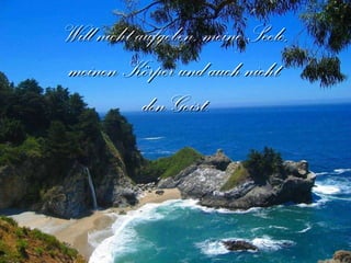 Will nicht aufgeben, meine Seele, meinen Körper und auch nicht  den Geist. 