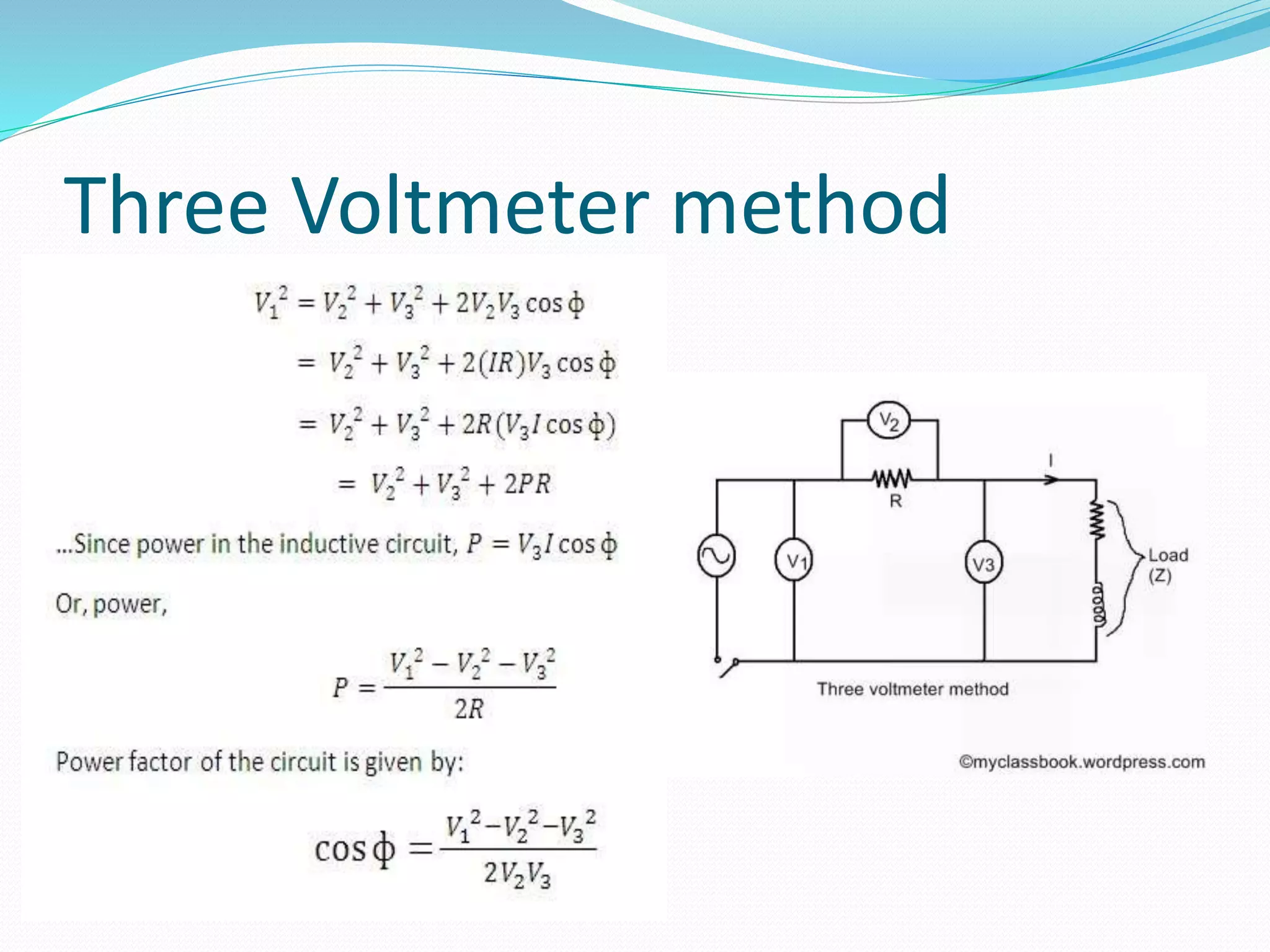 Three Voltmeter method
 