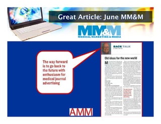 Great Article: June MM&M
 