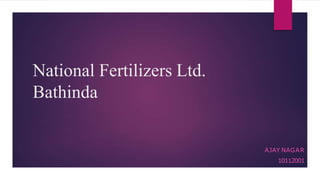 National Fertilizers Ltd.
Bathinda
AJAY NAGAR
10112001
 