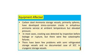 Ammonia SCC based on API 571 Damage Mechanism | PPTX