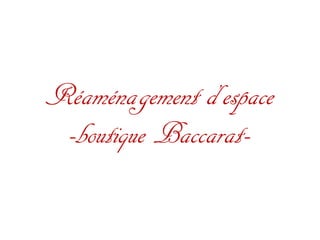 Réaménagement d’espace
 -boutique Baccarat-
 