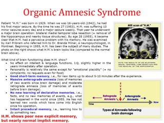 Organic Amnesic Syndrome
 