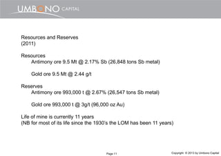 Umbono Capital - World Class Antimony Deposits: South Africa and Spain ...
