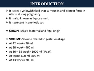 Amniotic fluid | PPTX