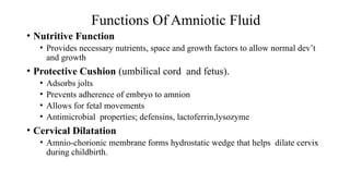 AMNIOTIC FLUID For mmed students of obstetrics and gynaecology | PPTX