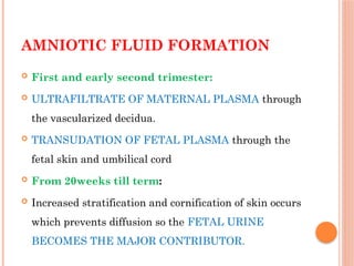 AMNIOTIC FLUID AND ITS DISORDERS in obgy | PPTX