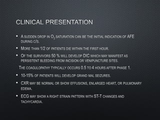 Amniotic Fluid Embolism [AFE] Approach to Management | PPT