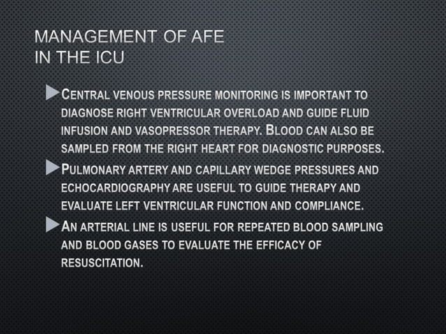 Amniotic Fluid Embolism [AFE] Approach to Management | PPT