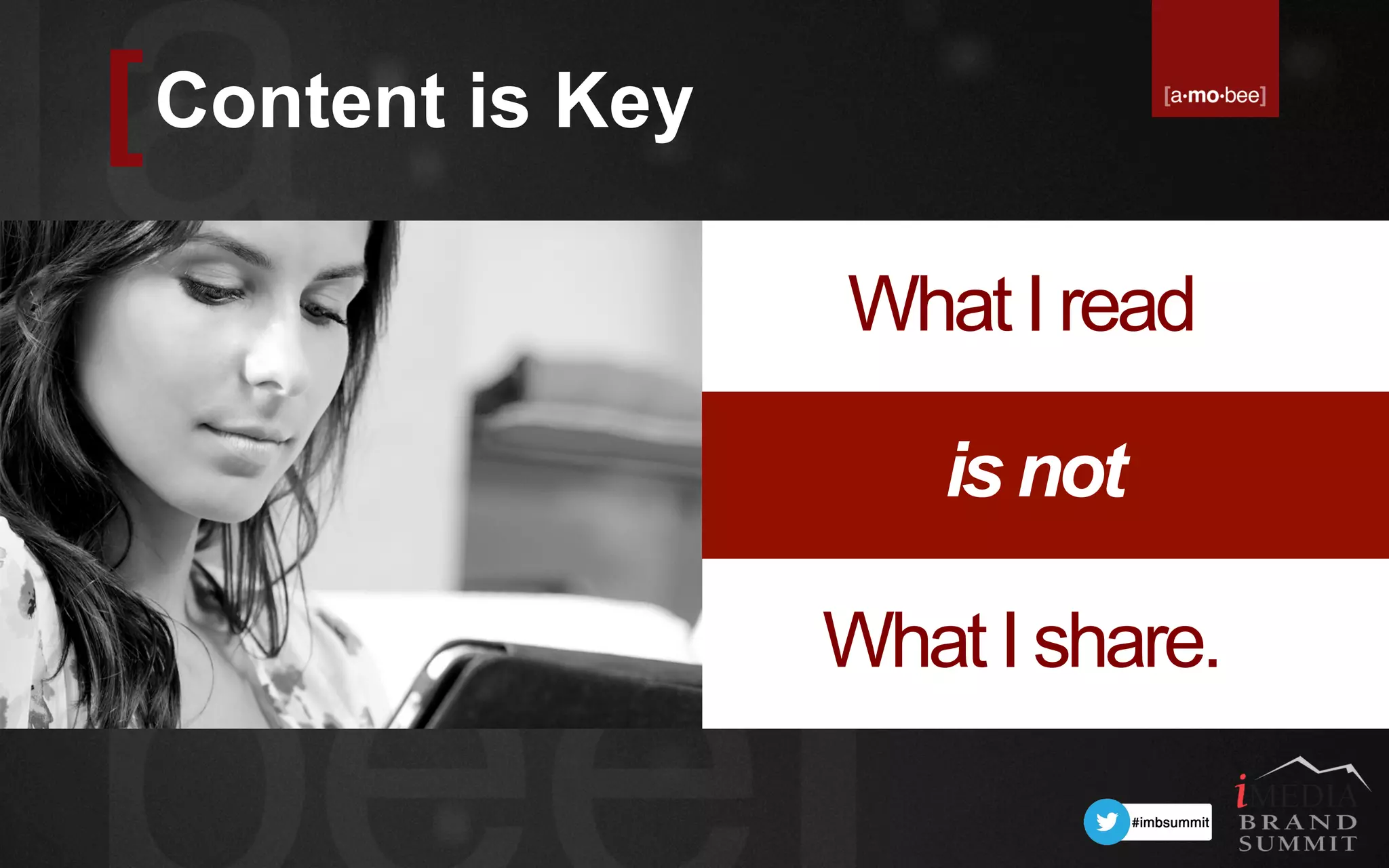 What I read
is not
What I share.
Content is Key