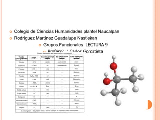  Colegio de Ciencias Humanidades plantel Naucalpan
 Rodríguez Martínez Guadalupe Nastiekan
 Grupos Funcionales LECTURA 9
 Profesor : Carlos Goroztieta
 
