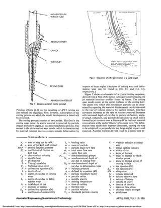 A model for abrasive waterjet (awj) machining | PDF