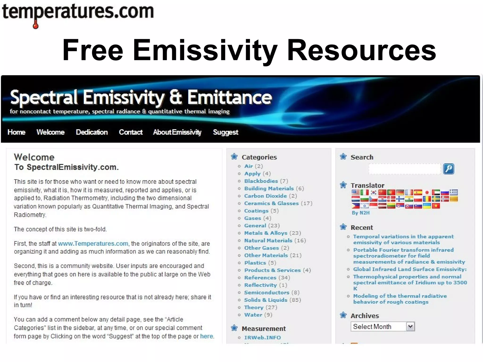 Free Emissivity Resources
 