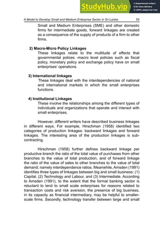 A Model To Develop Small And Medium Enterprise Sector In Sri Lanka ...