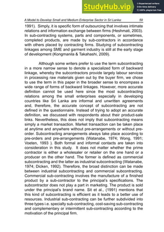A Model To Develop Small And Medium Enterprise Sector In Sri Lanka ...