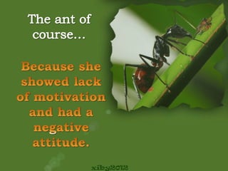 A modern fable of the ant