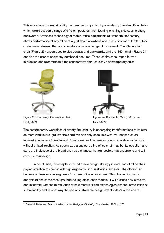 A modern office chair dissertation