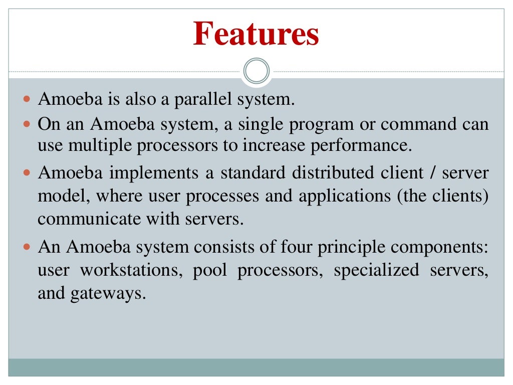 Amoeba distributed operating System