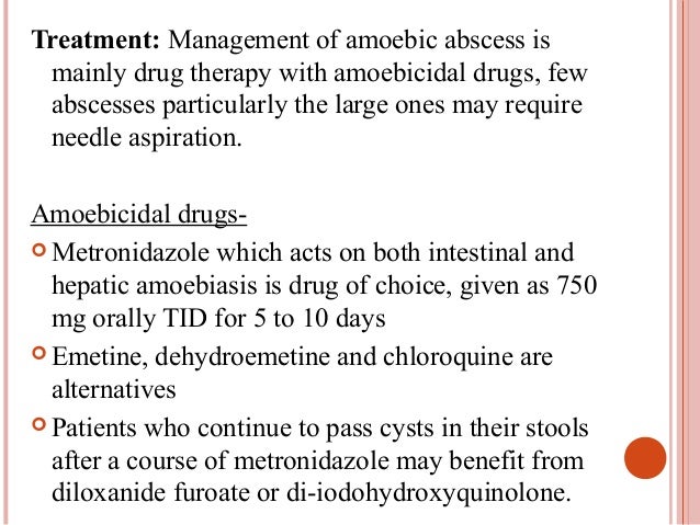 Chloroquine Dose In Amoebic Liver Abscess