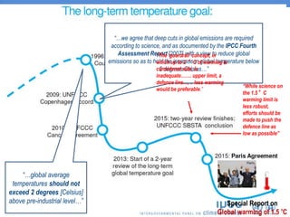 Work and process of IPCC sixth assessemnt cycle and the SR on 1.5 ...
