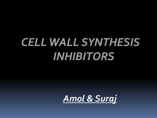 CELLWALL SYNTHESIS
INHIBITORS
Amol & Suraj
 