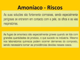 Amoníaco - Riscos
 
