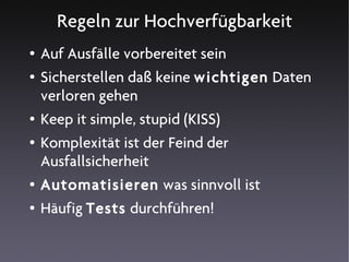 MySQL Hochverfügbarkeitslösungen