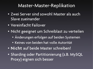 MySQL Hochverfügbarkeitslösungen