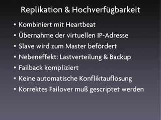 MySQL Hochverfügbarkeitslösungen