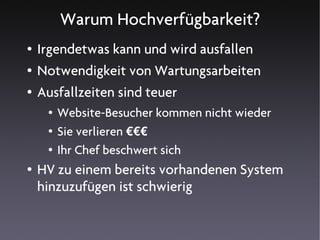 MySQL Hochverfügbarkeitslösungen