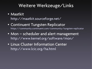 MySQL Hochverfügbarkeitslösungen