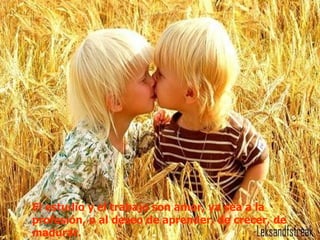 El estudio y el trabajo son amor, ya sea a la profesión, o al deseo de aprender, de crecer, de madurar.  