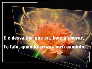 E é dessa dor que eu, hoje a chorar, Te falo, quando cruzas meu caminho… 
