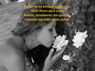 Então fui ao bosque e procurei, Mais flores para você. Porém, novamente me ignorou, Fazendo-me mais ainda sofrer. 