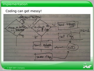 Implementation

   Coding can get messy!




 9    © INdT 2007 | Company
Confidential
 
