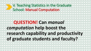 Teaching Correct Statistical Methods in the Era of Knowledge Sharing | PDF