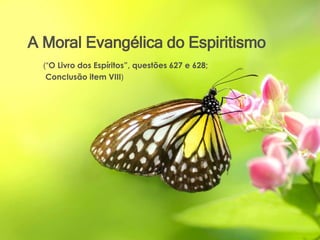 A Moral Evangélica do Espiritismo
(“O Livro dos Espíritos”, questões 627 e 628;
Conclusão item VIII)
 