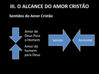 III. O ALCANCE DO AMOR CRISTÃO Sentidos do Amor Cristão 