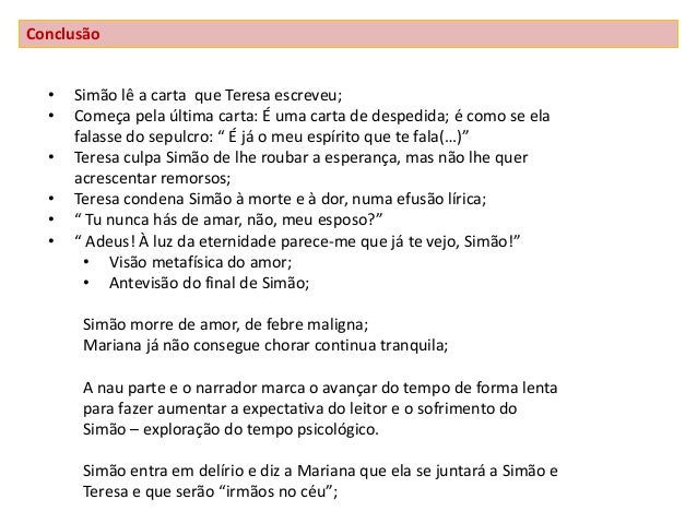 Amor de Perdição (exceto cap. VI, VII, VIII) de Camilo 