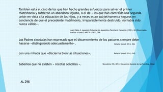 AMORIS LAETITIA esp. capítulo 8 extractos