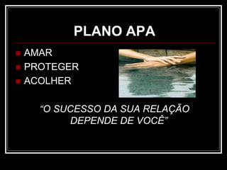 PLANO APA
 AMAR
 PROTEGER
 ACOLHER
“O SUCESSO DA SUA RELAÇÃO
DEPENDE DE VOCÊ”
 
