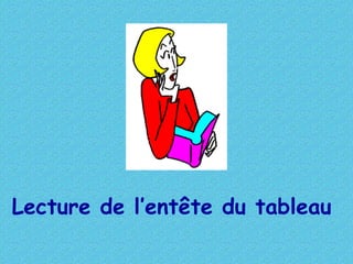 Lecture de l’entête du tableau

 