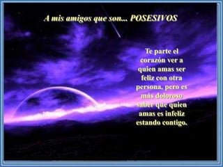 A mis amigos que son... POSESIVOS


                         Te parte el
                        corazón ver a
                       quien amas ser
                        feliz con otra
                      persona, pero es
                        más doloroso
                      saber que quien
                       amas es infeliz
                      estando contigo.
 