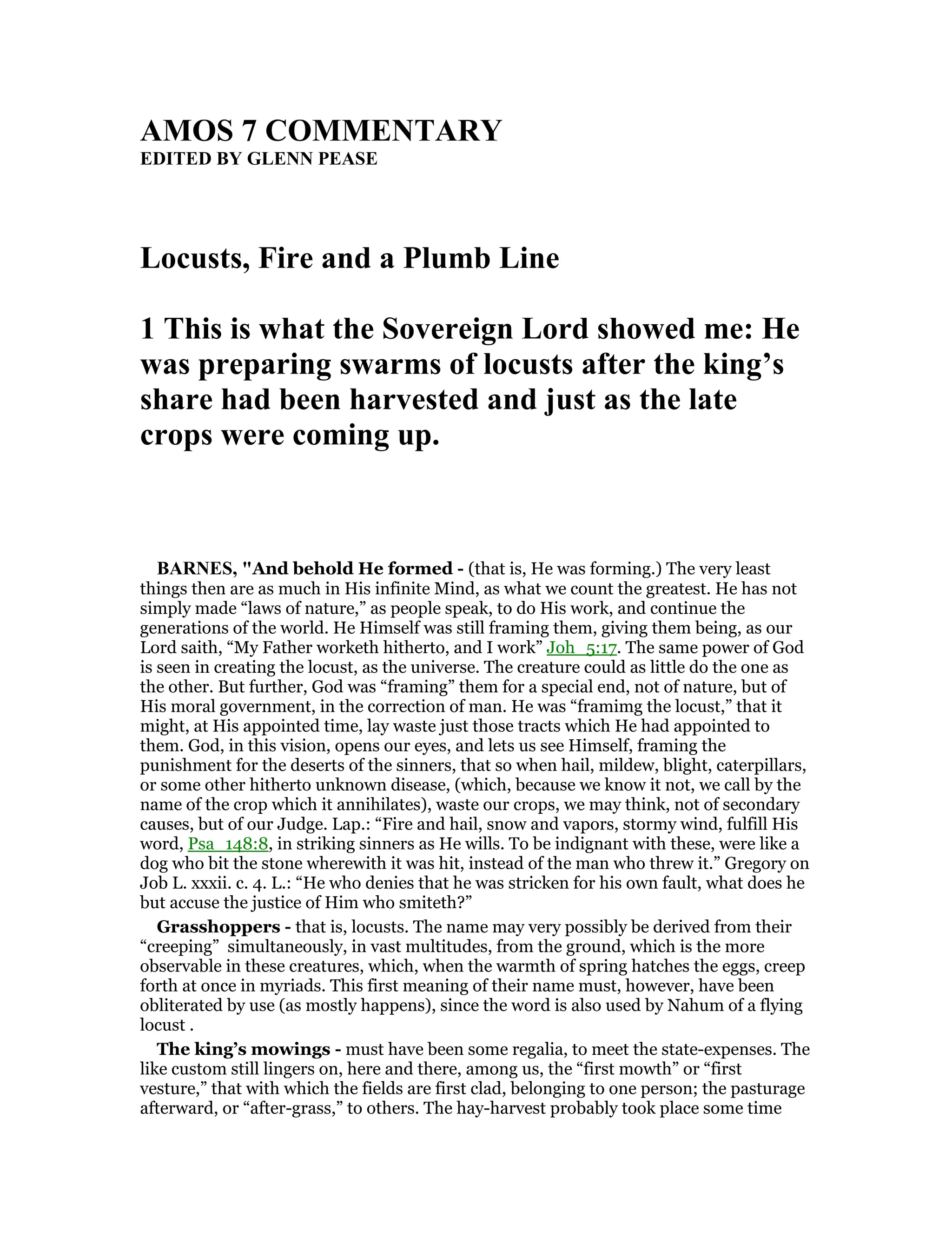 Amos 7 commentary PDF