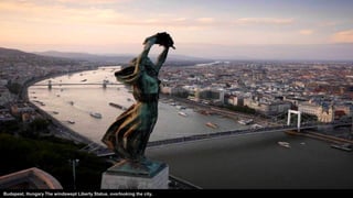 Budapest, Hungary The windswept Liberty Statue, overlooking the city.
 