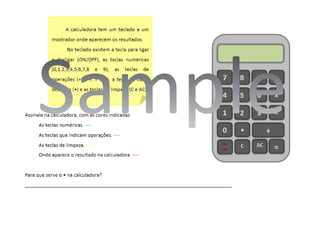 Matemática para a vida, alunos CEI - Amostra