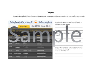 Matemática para a vida, alunos CEI - Amostra