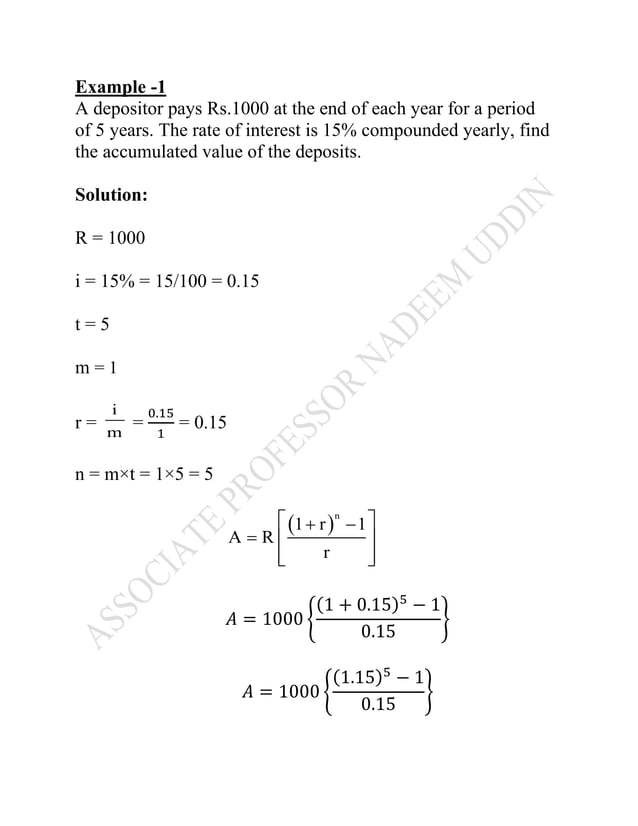 Amount of ordinary annuity PDF